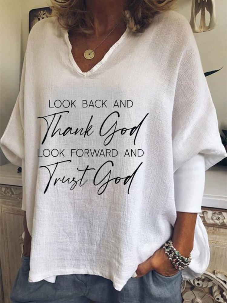 Vefave Thank Good Look Forward And Trust God Print Tunic