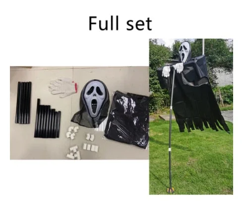 Garden Grim Reaper Ghostface Scarecrow Yard Art Hanging Scary Scream