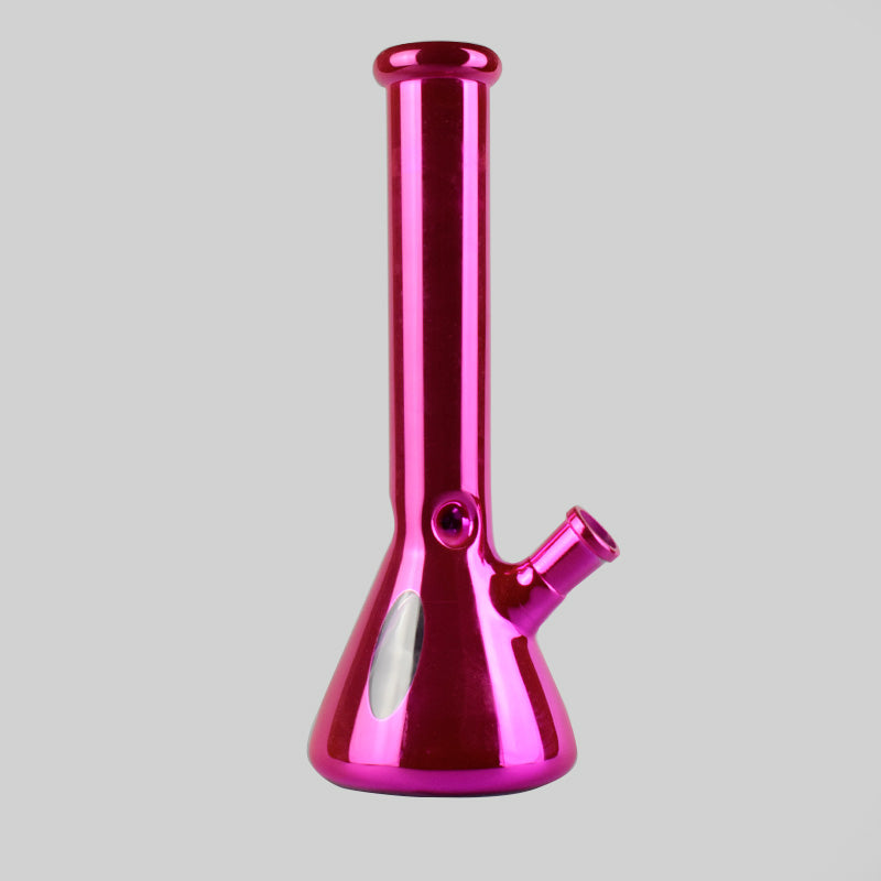 11" Metallic Pink Beaker Bong - Thick Borosilicate, 18mm Female Joint