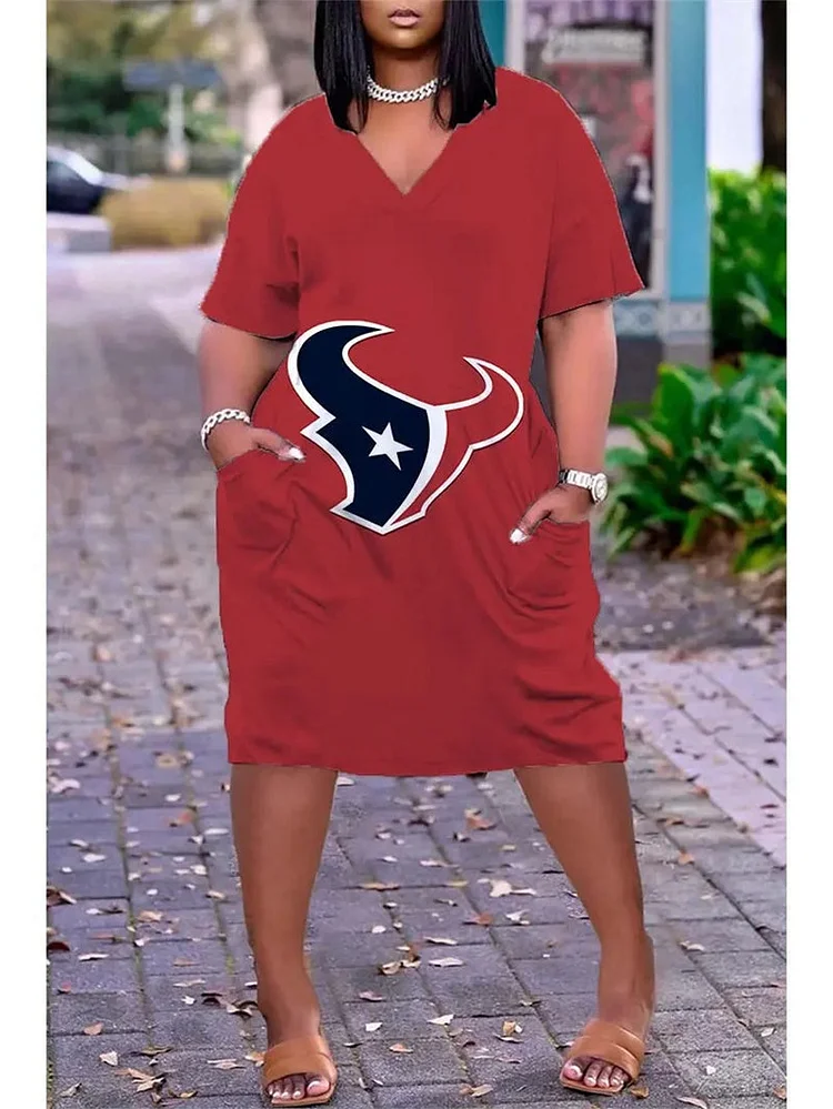 Houston Texans
Limited Edition V-neck Casual Pocket Dress