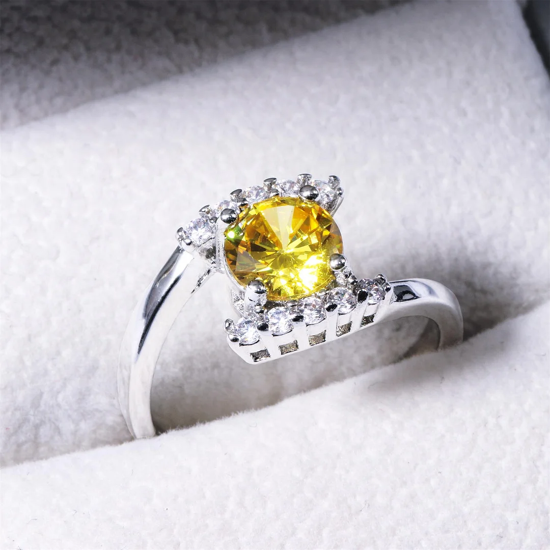 S925 Yellow Gemstone Ring