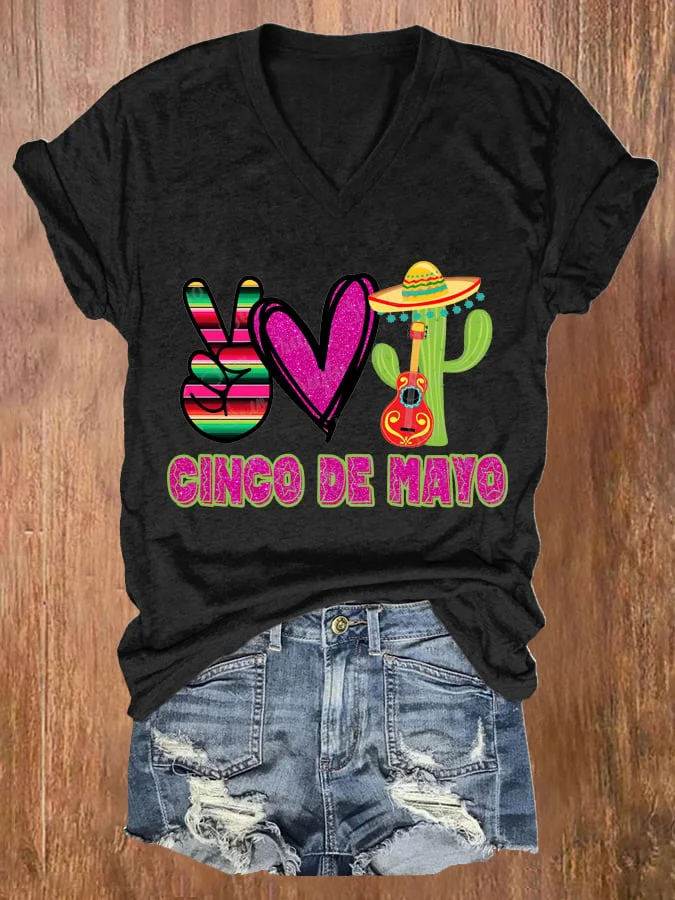 Women's Cinco De Mayo Print T-shirt