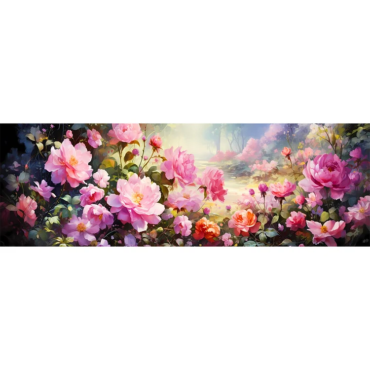 【Yishu Brand】Bouquet Of Flowers 11CT Stamped Cross Stitch 100*32CM