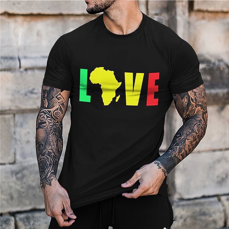 Map Love Print Short Sleeve T-Shirt