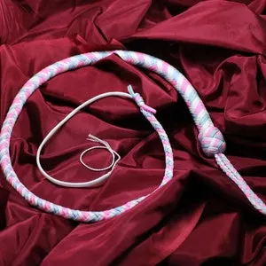 pornhint Pornhint BDSM whip in pastel paracord, blue white pink