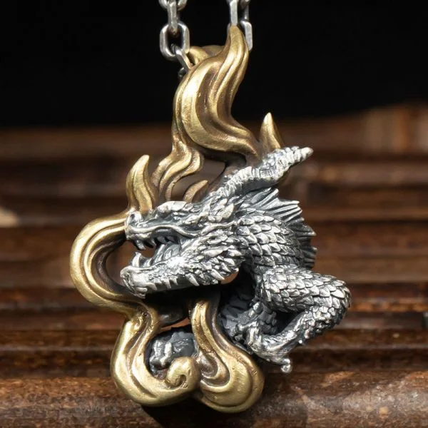 Sterling Silver Fortune Qilin Pendant Necklace
