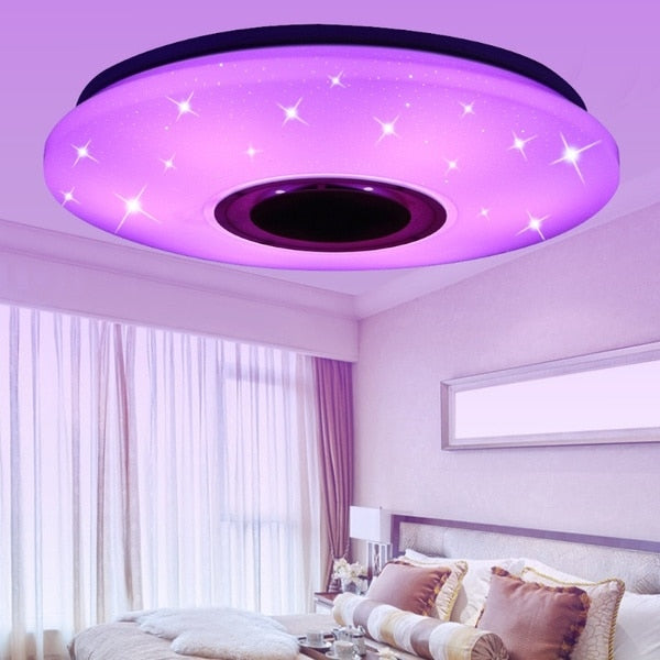 36W Rgb Flush Mount Round Starlight Music Led Ceiling Light Lamp With