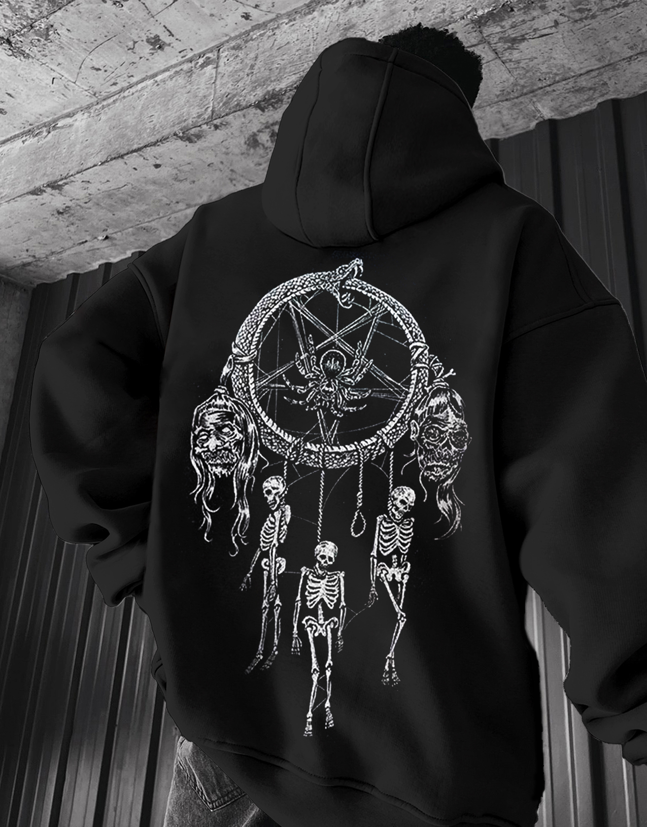 Satan Loose Large Graphic Hoodie / TECHWEAR CLUB / Techwear