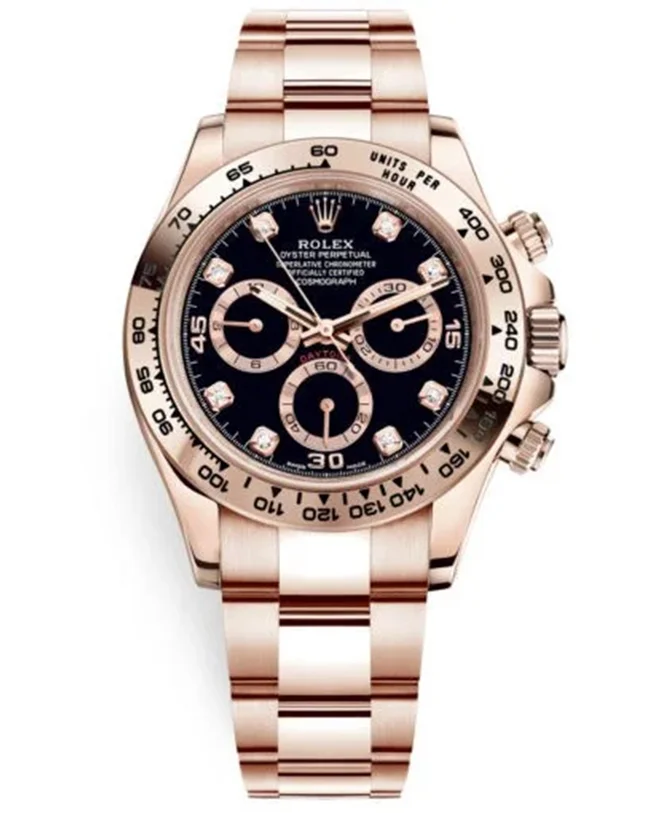Rolex Cosmograph Daytona 116505 Black Diamond Dial Everose Gold Watch