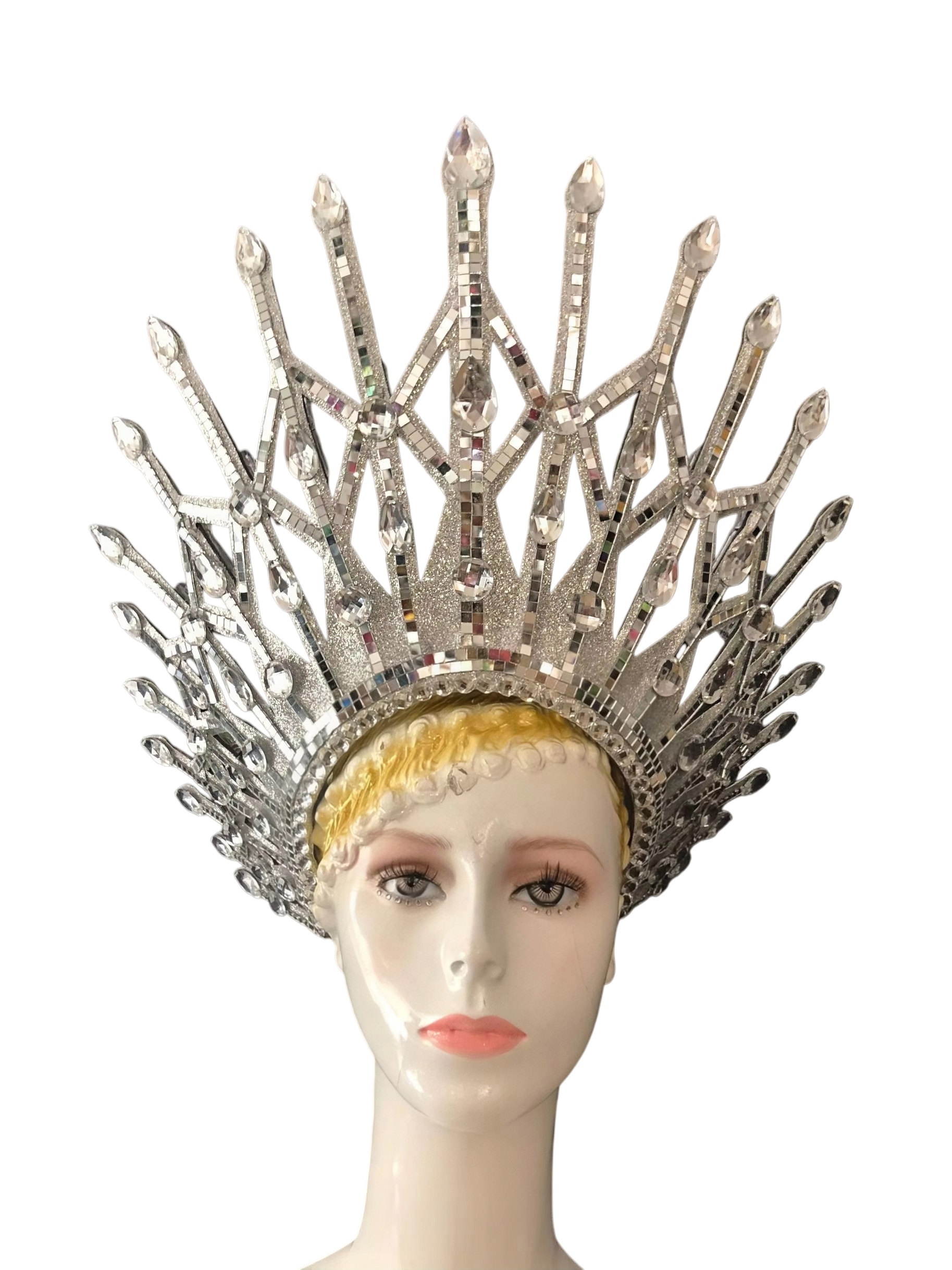 VCSHOES Feather headdress samba costume carnival halloween party bar performance hat makeup dance wings parade