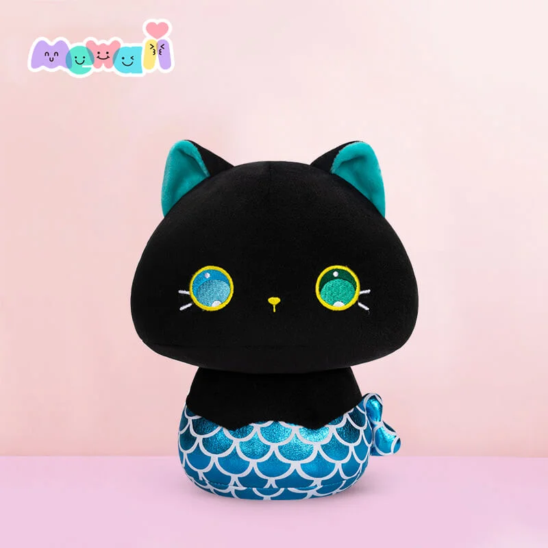 Mewaii Personalized Super Cute Cat Stuffed Animal Blue Mushroom Family Mermaid Cat Kawaii Plush Pillow Squish Toy