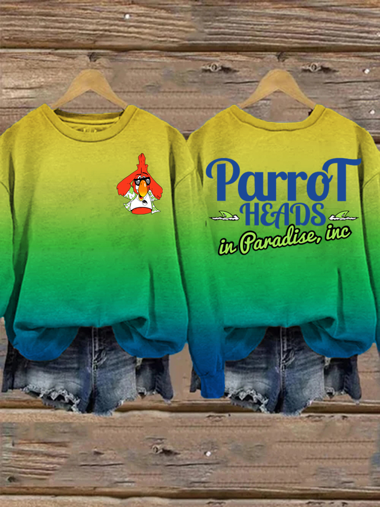 RIP Jimmy Classic Parrot Heads Gradient Sweatshirt rip-jimmy-classic-parrot-heads-gradient-sweatshirt