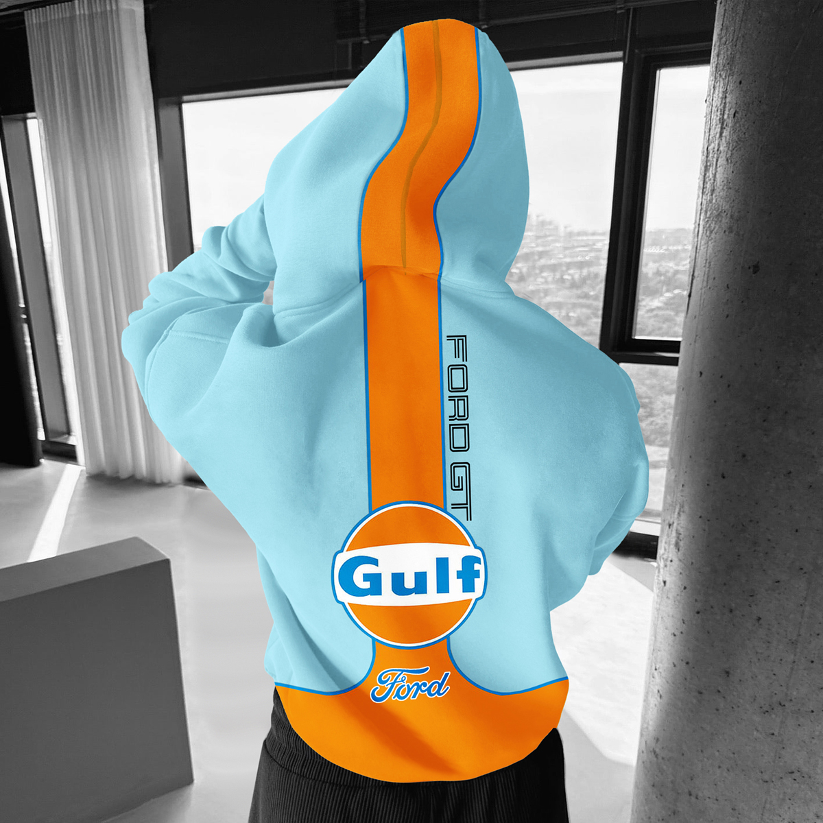 Oversize Gulf Ford Racing Print Hoodie