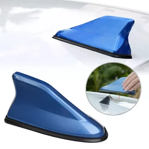 Dronehint Car Parts Shark Fin Roof Antenna Amplifier Radio Signal FM/AM Aerial Cover Blue (For: GMC) Parts