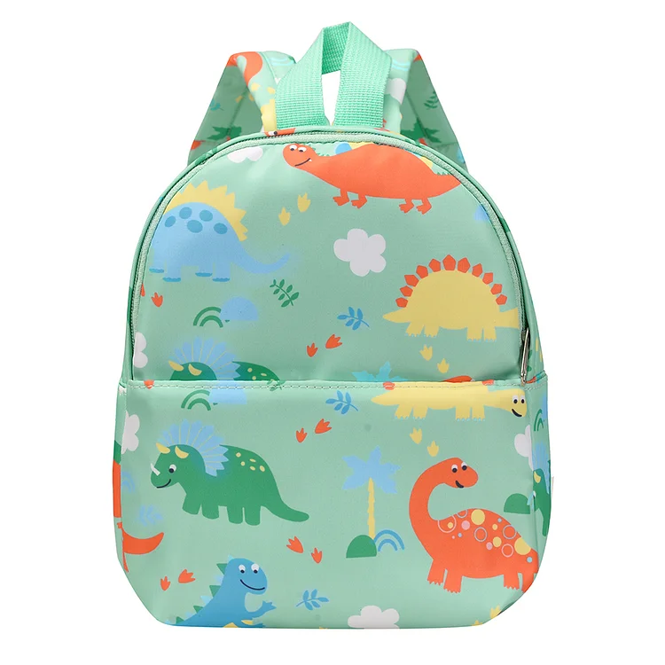 Cute Dinosaur Kids Backpack Kindergarten Nylon Casual School Bag (Green)