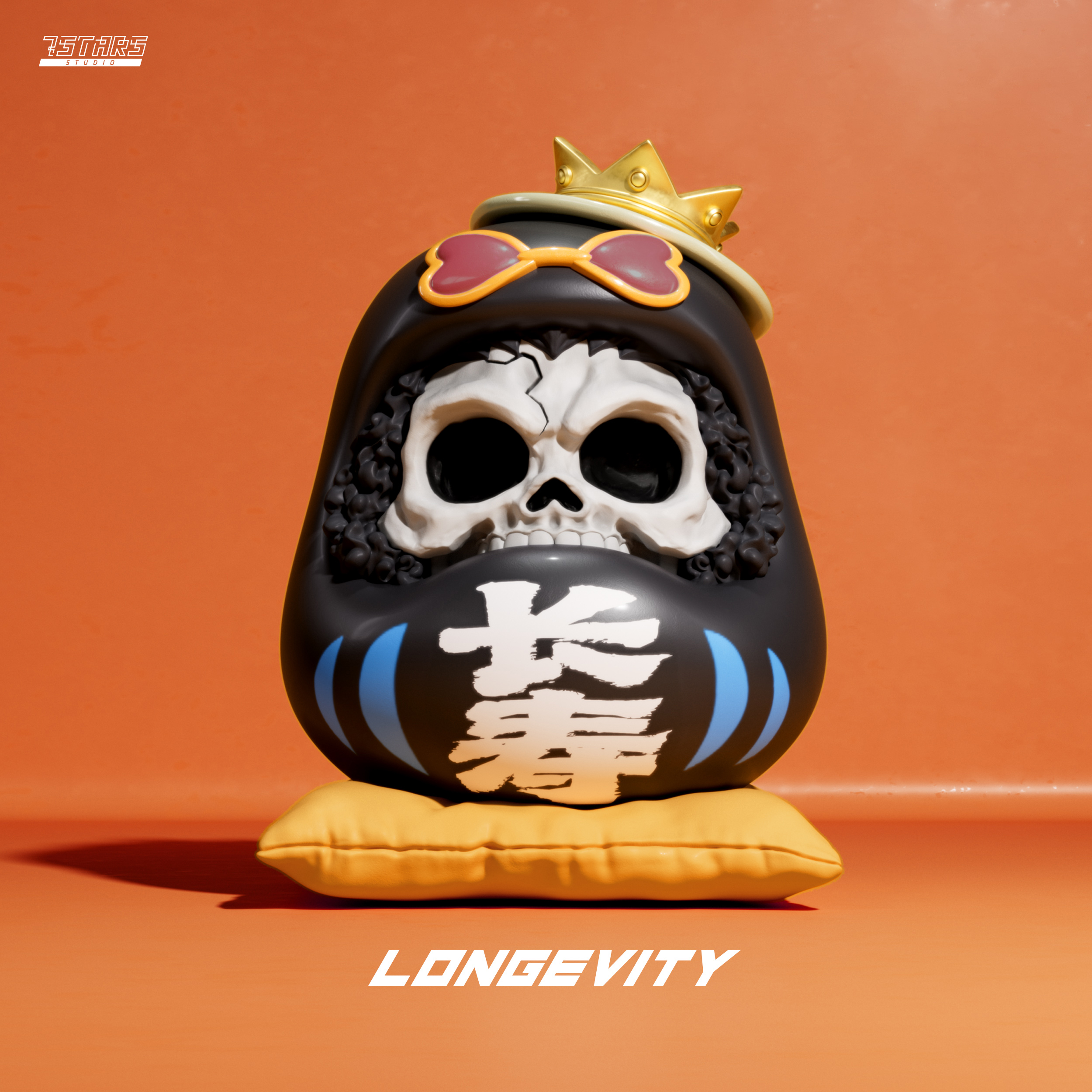Daruma King Series 003 Brook ONE PIECE Resin Statue 7STARS Studios