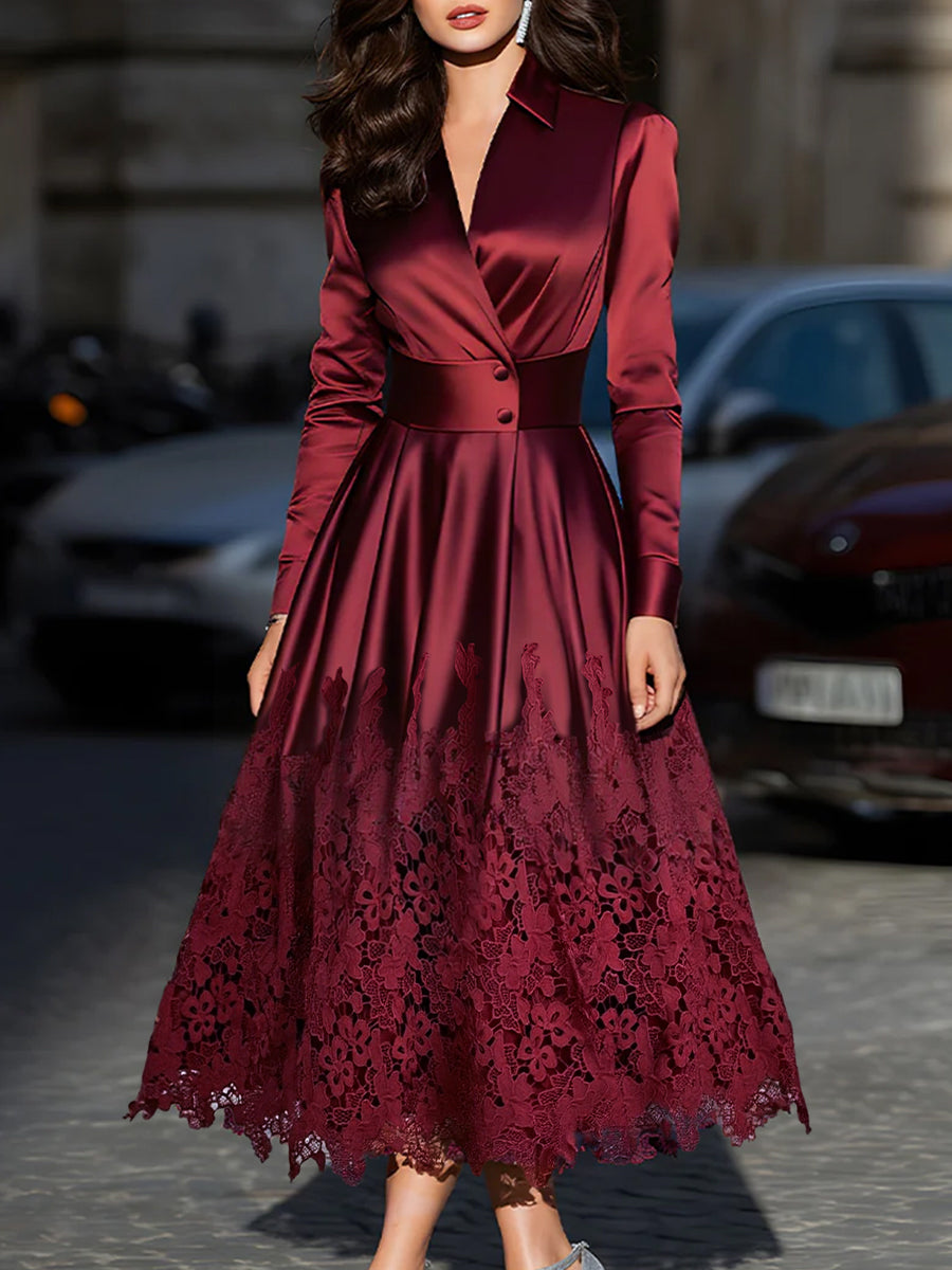 burgundy belted dress Alexia Admor Women's Safiya Dress