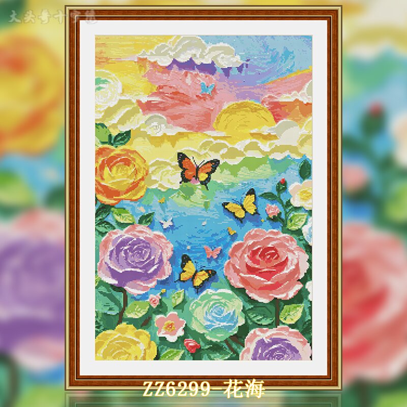 蝶ページ❤️ PDF】[ZZ6299-Butterfly Love Flower]_ 19.80_ Painting Fairy Cross