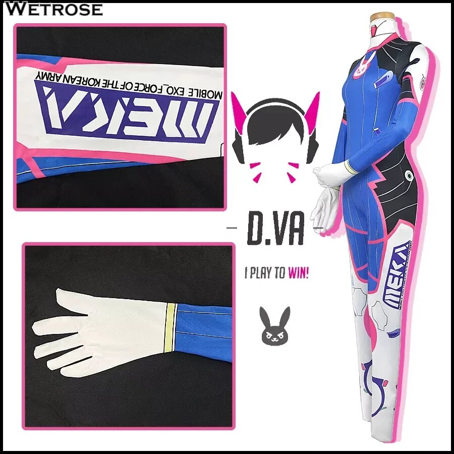 Wetrose】In Stock Dva Cosplay Costume Overwatch 2 Classic D.va Hana Song  Bodysuit Jumpsuit Combat Suit Full Set Halloween