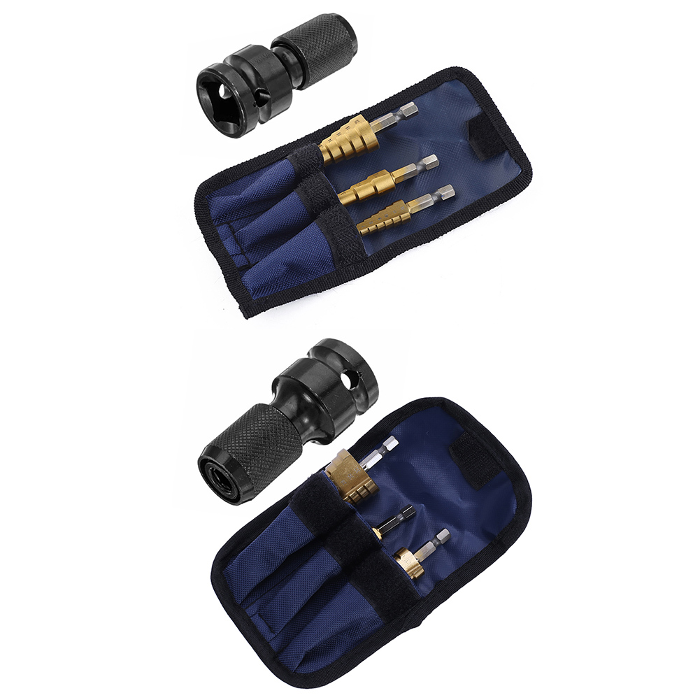 3pcs HSS Straight Groove Step Drill Bit Set with Chuck Wrench Converter, 501 Original
3pcs HSS Straight Groove Step Drill Bit Set with Chuck Wrench Converter, 501 Original