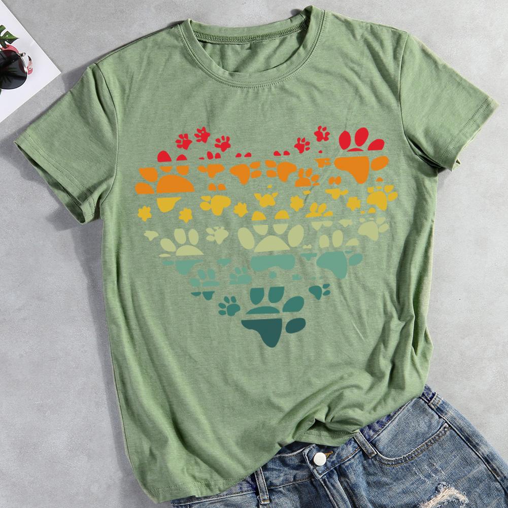 Dog paws heart  Pet Animal Lover T-shirt Tee -01707-Guru-buzz