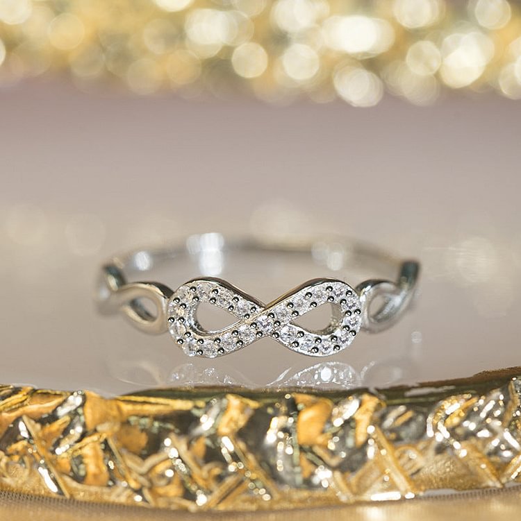 925 Silver Linked Together Love Forever Infinity Ring
