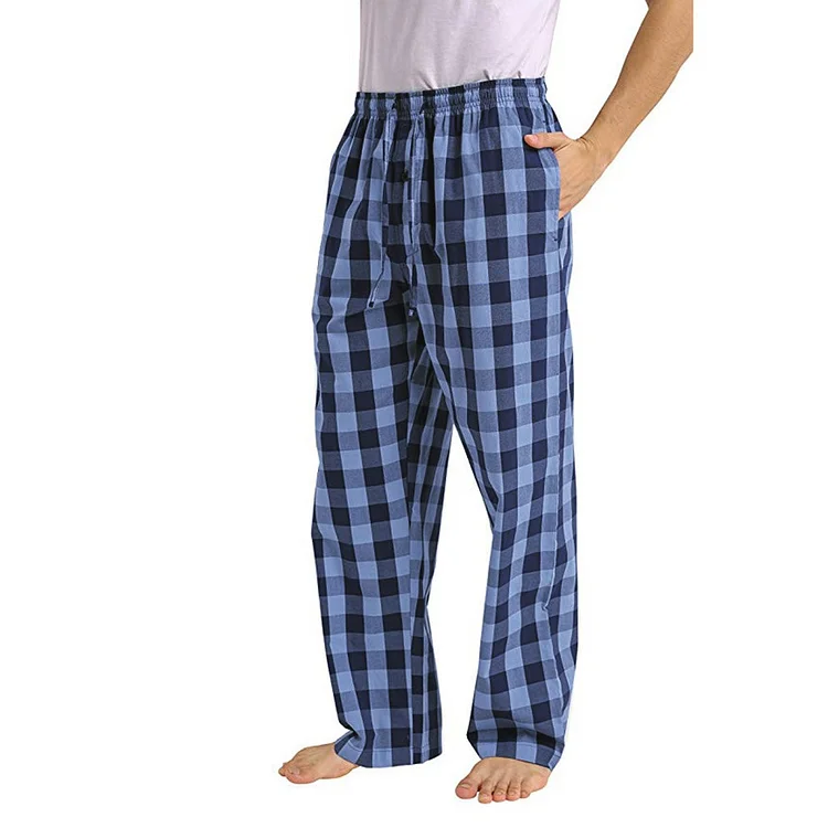 Buffalo Sky Blue Plaid Pajama Pants for Men
