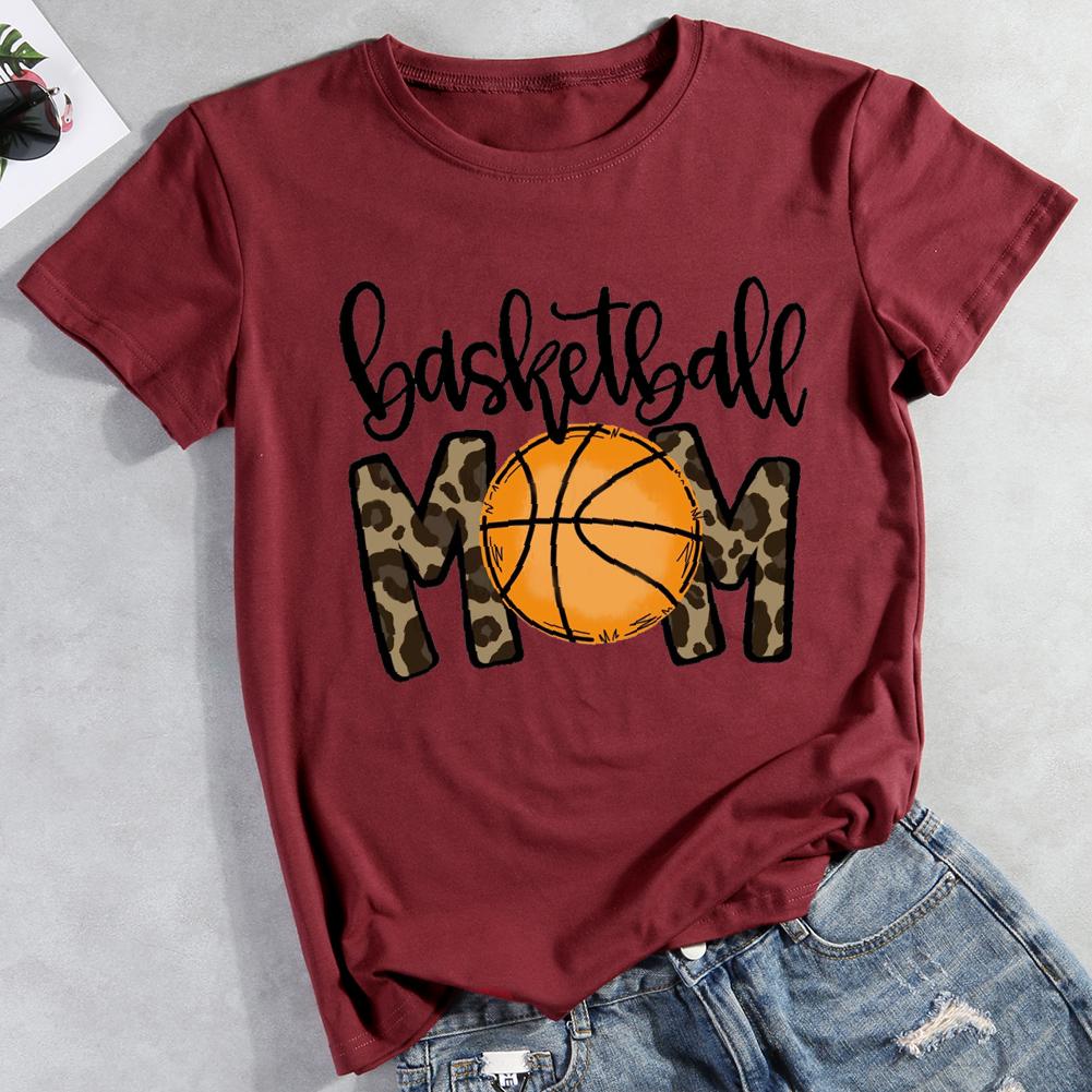 Basketball mom Round Neck T-shirt-Guru-buzz