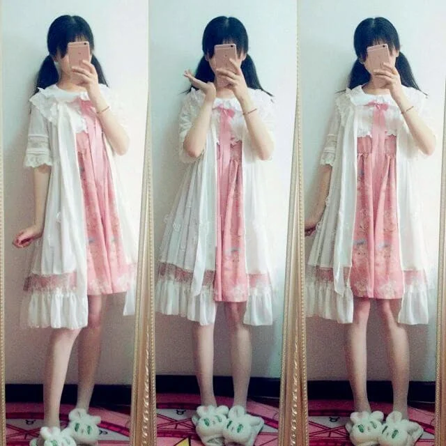 Fairy Flower Midi Chiffon Coat SP1812426