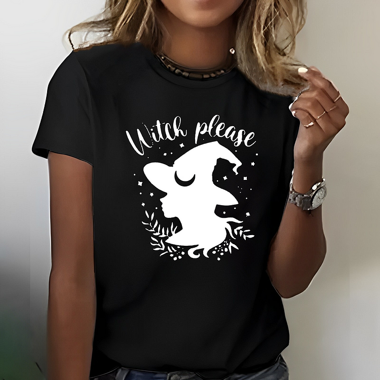 Halloween Witch Please Womans T-shirt