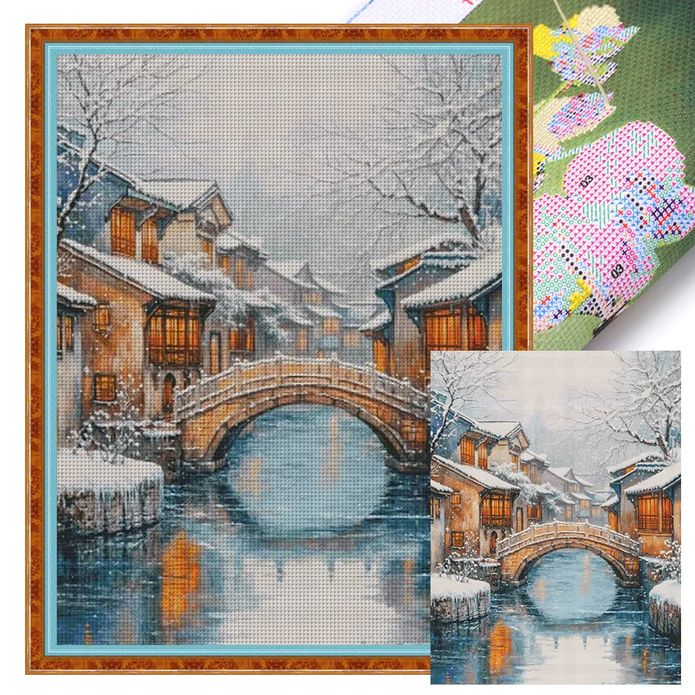 『Fairy Brand』Winter - 14CT Stamped Eco-Friendly Cotton Thread Cross ...