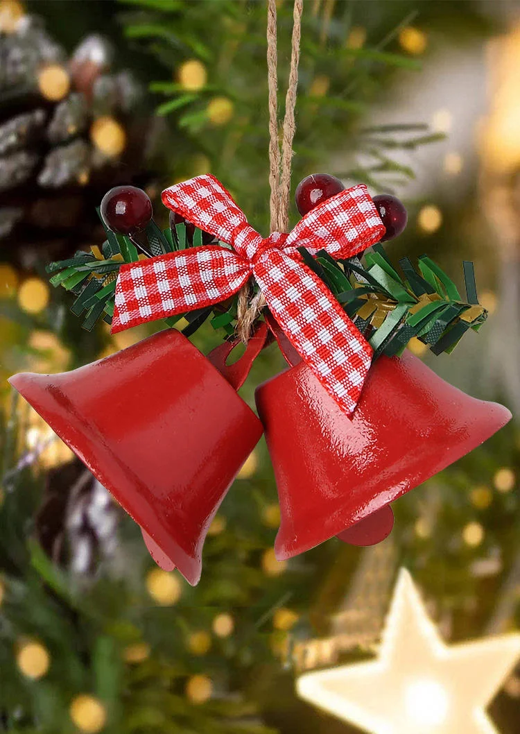 Christmas Plaid Bell Hanging Ornament