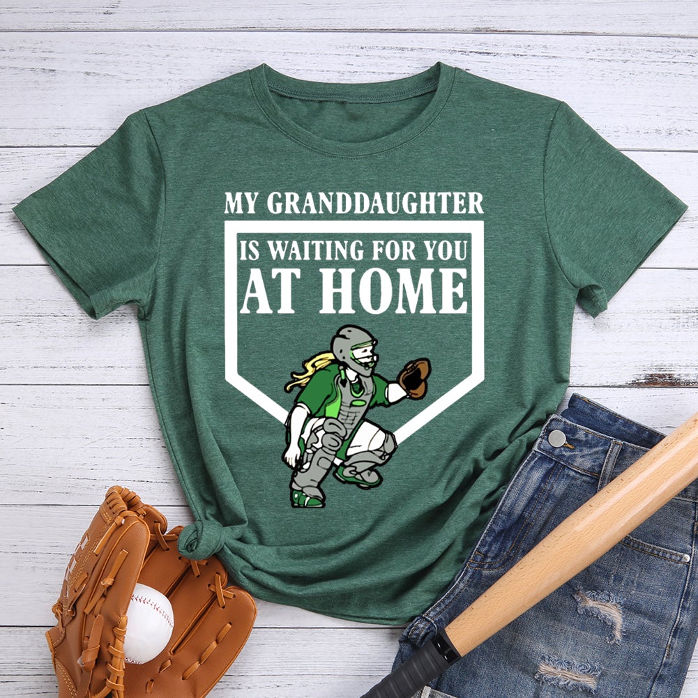 My Granddaughter is Waiting for You at Home Baseball T-shirt Tee -013047-Guru-buzz