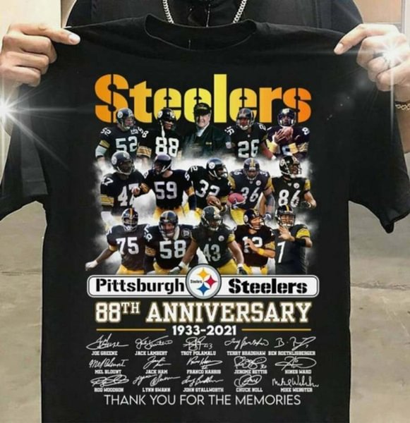 The Steelers 88th Anniversary 1933-Signature T-Shirt Black S-5XL, Pittsburgh Steelers Shirt, Football Shirt, Game Shirt - Shop Trendy Women's Clothing | LoverChic