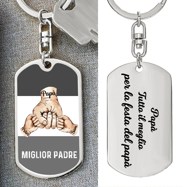 Portachiavi Papà ti amiamo, portachiavi con foto personalizzata, regalo personalizzato per la festa del papà, regalo di compleanno per papà da parte di figlia e figlio, regalo per papà. - Italia