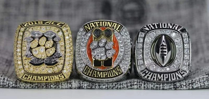 (2018) 3 Ring Set Clemson Tigers College Football National Championship Ring  - Premium Series