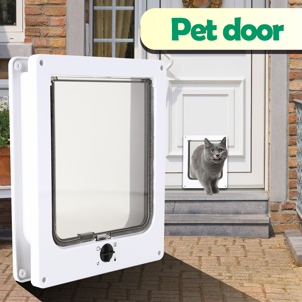 Cat Flap Door with 4 Way Lock Pet Rotary Door Kitten Small Pet Gate Doors, White, 501 Original
Cat Flap Door with 4 Way Lock Pet Rotary Door Kitten Small Pet Gate Doors, White, 501 Original