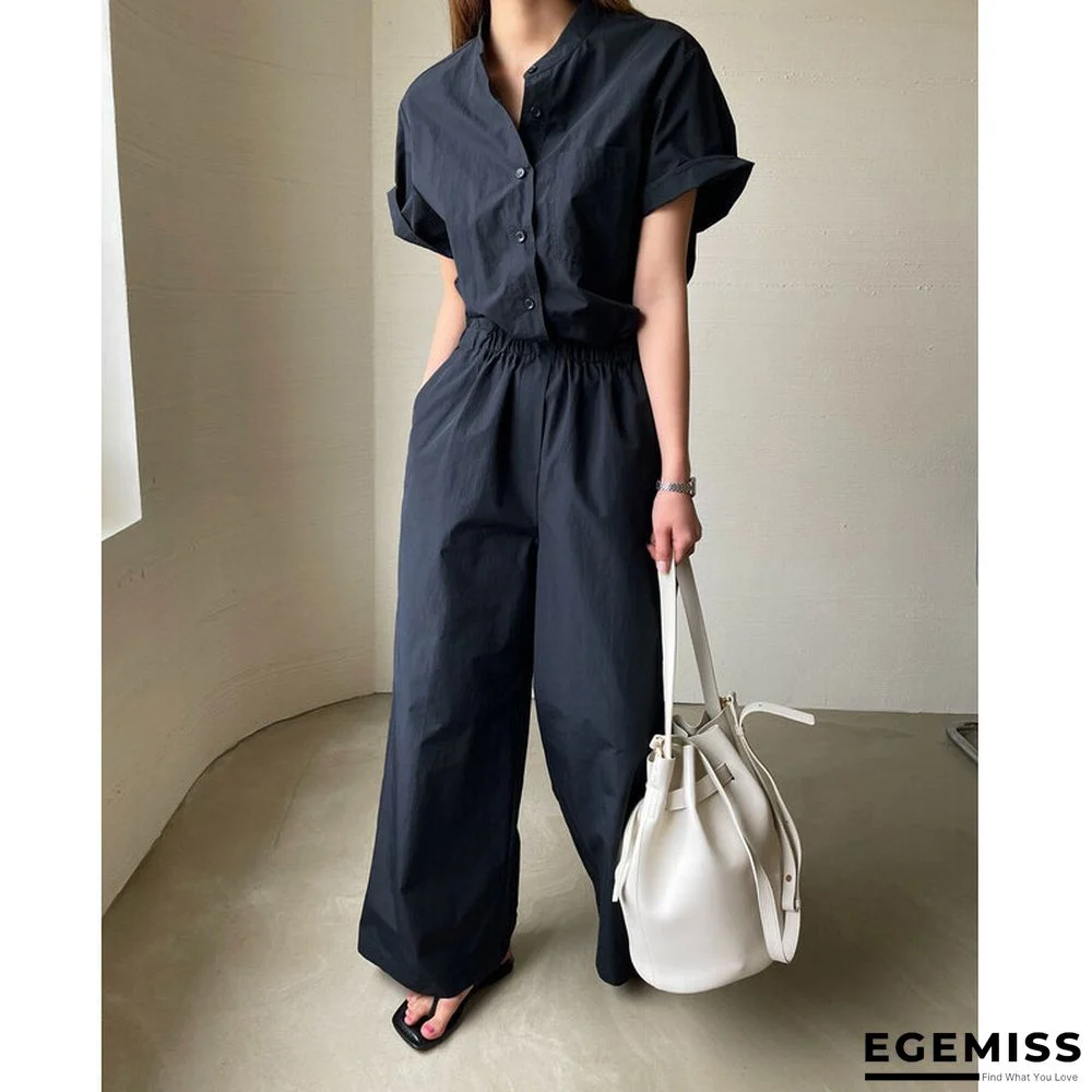 Cotton-Blend Short Sleeve Jumpsuit & Romper | EGEMISS
