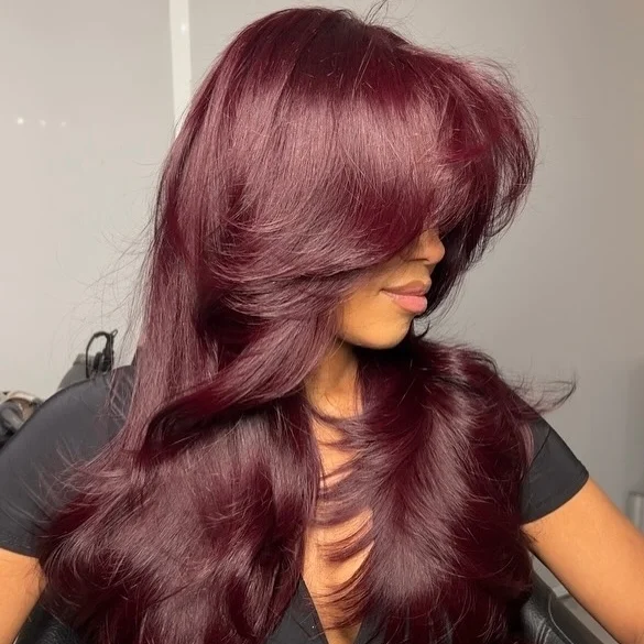 Burgundy Deep Red Lace Frontal Wig