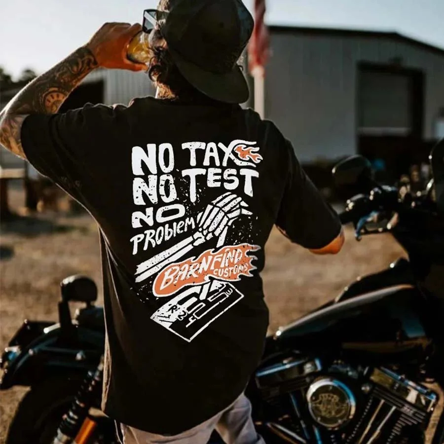 No Tax No Test No Problem Printed Men's T-shirt - Devcarry