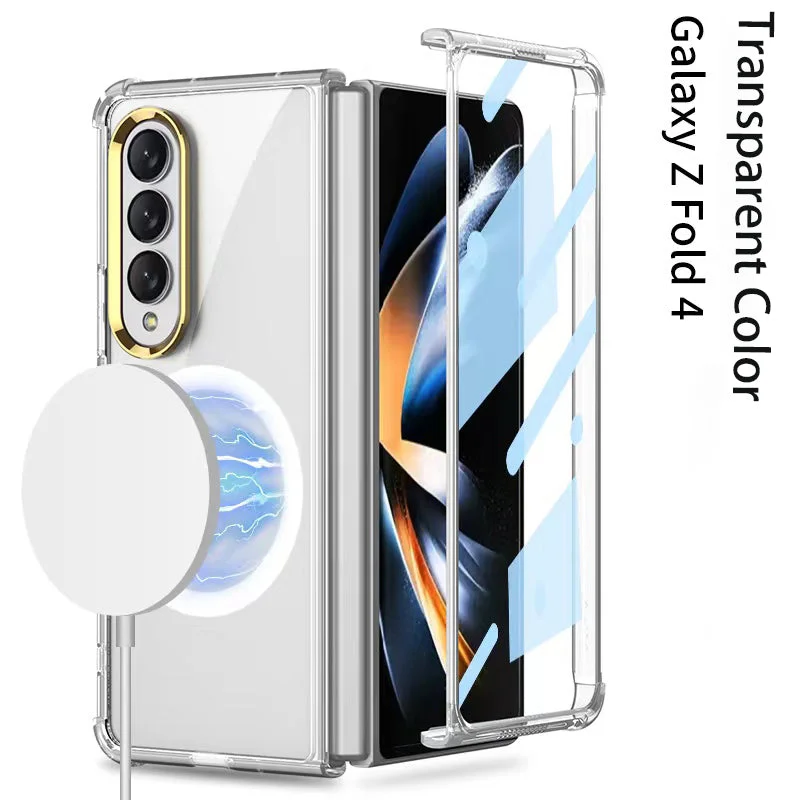 Suitable For Samsung ZFold4 Transparent Fall Proof Magsafe Magnetic Phone Case