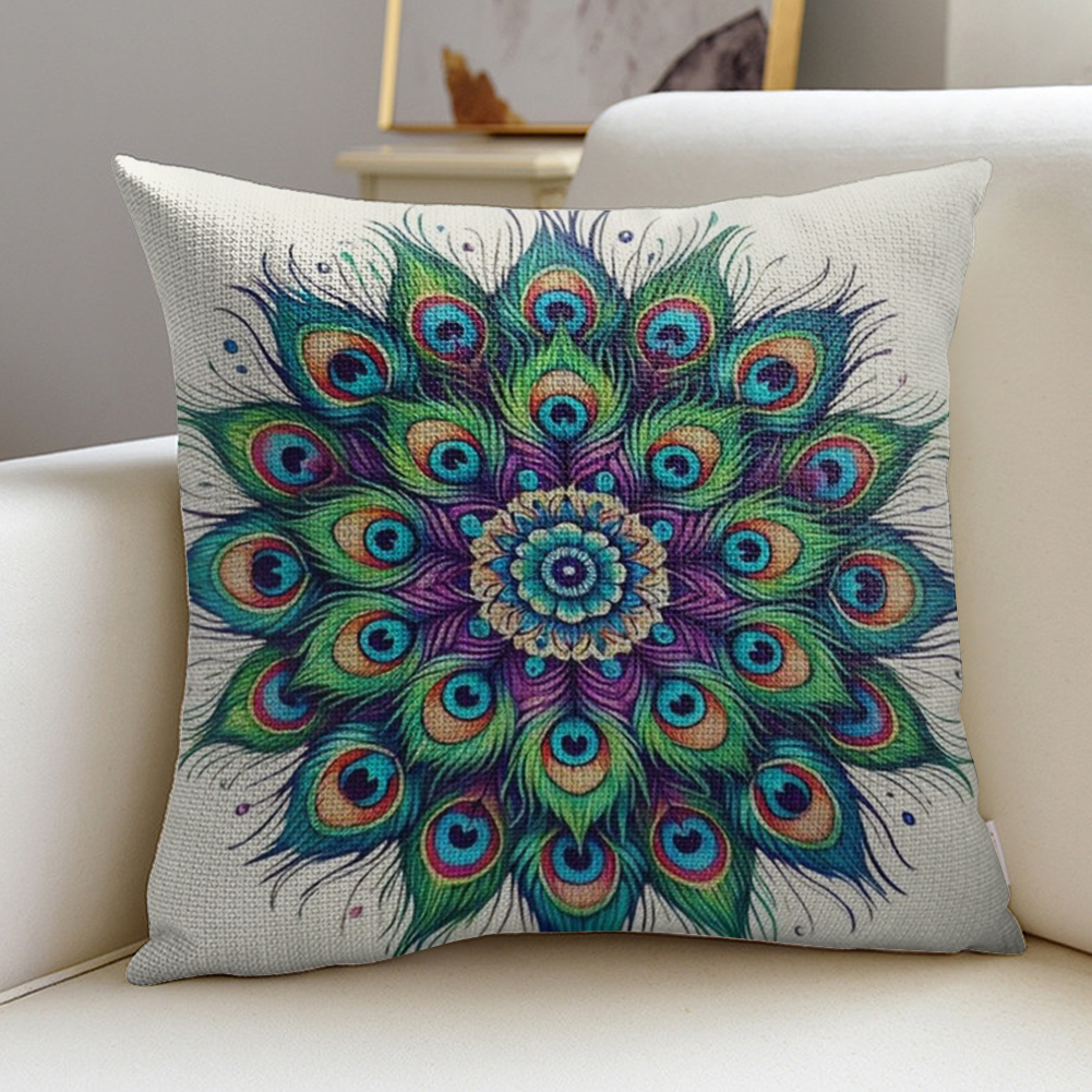 Peacock Painting On Pillow Cover Peacock Painted Pillow Cases