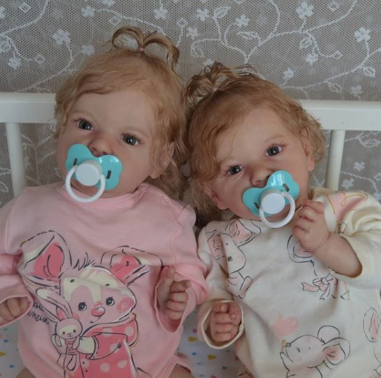 Kids Holiday Idea Gifts Reborn Twins Sister Girls 12'' Lifelike Saskia Awake Reborn Baby Dolls Maegan and Ysandre 2024 -Creativegiftss® - [product_tag] RSAJ-Creativegiftss®