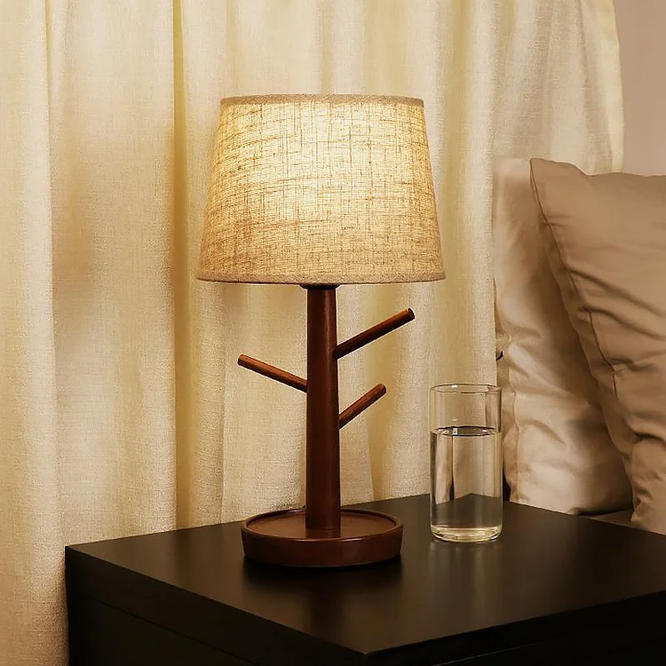 LED Rubber Wood Base Night Light Table Lamps Desk Lamps Bedside Lamps - Appledas