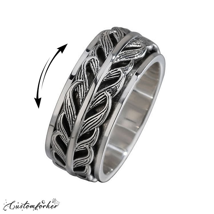 925 Sterling Silver Fishtail Rotatable Ring