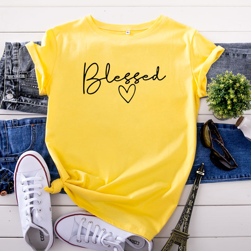 Blessed Heart Women's Cotton T-Shirt | ARKGET