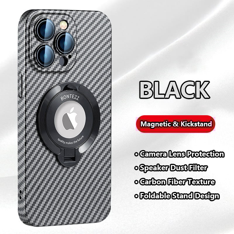 Carbon Fiber Texture iPhone Case with Invisible Stand