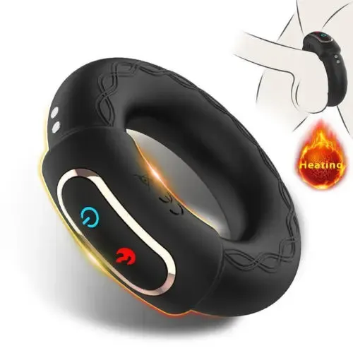 pornhint Pornhint Penis Cock Ring Vibrating Heating Male Prostate Massager Enhancer Couple