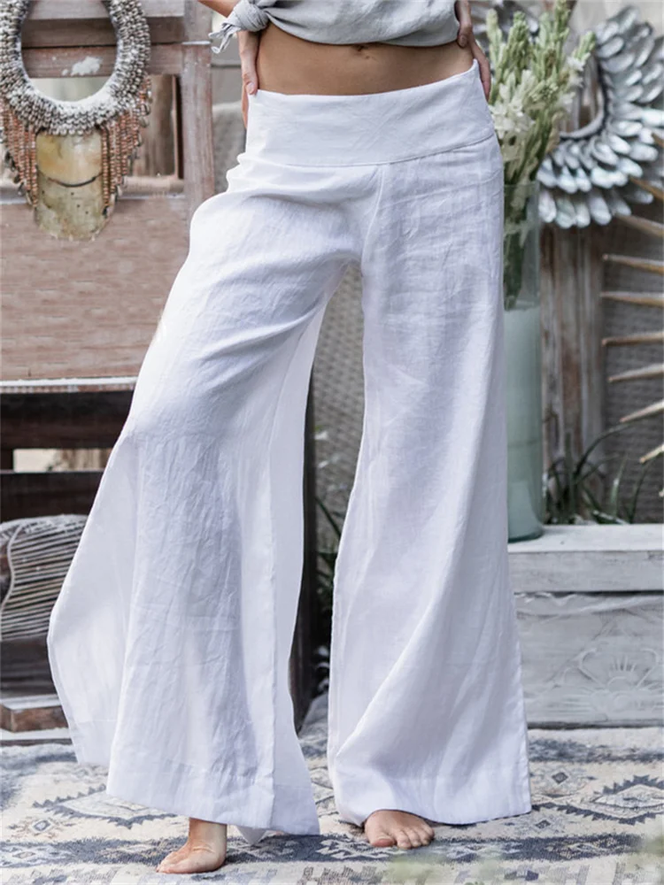 Comfy Flowy Slit Wide Leg Pants