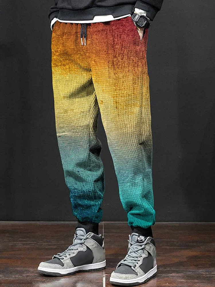 Men's Art Print Gradient Casual Pants